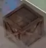 Wooden loot crate with a slatted lid.