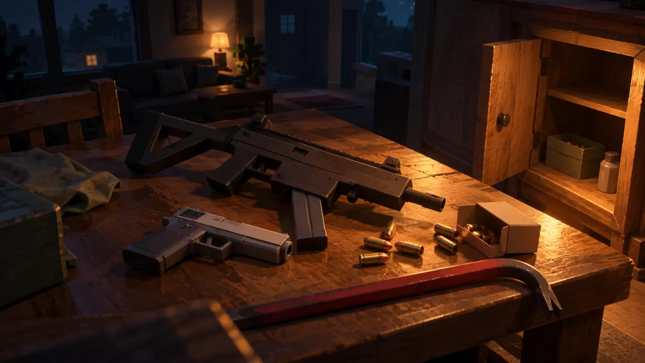 HUSH Weapons and Ammo: Slots, Switching and Loot Sources — illustrated cover